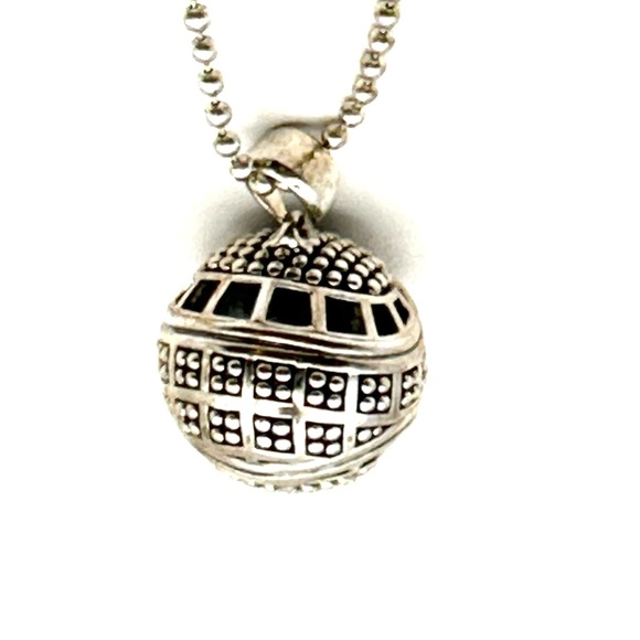 Lagos 925 Sterling Silver Ball Pendant Necklace - Picture 7 of 10